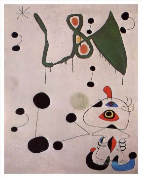 Joan Miró Painting - Mujer y pájaro en la noche Joan Miró